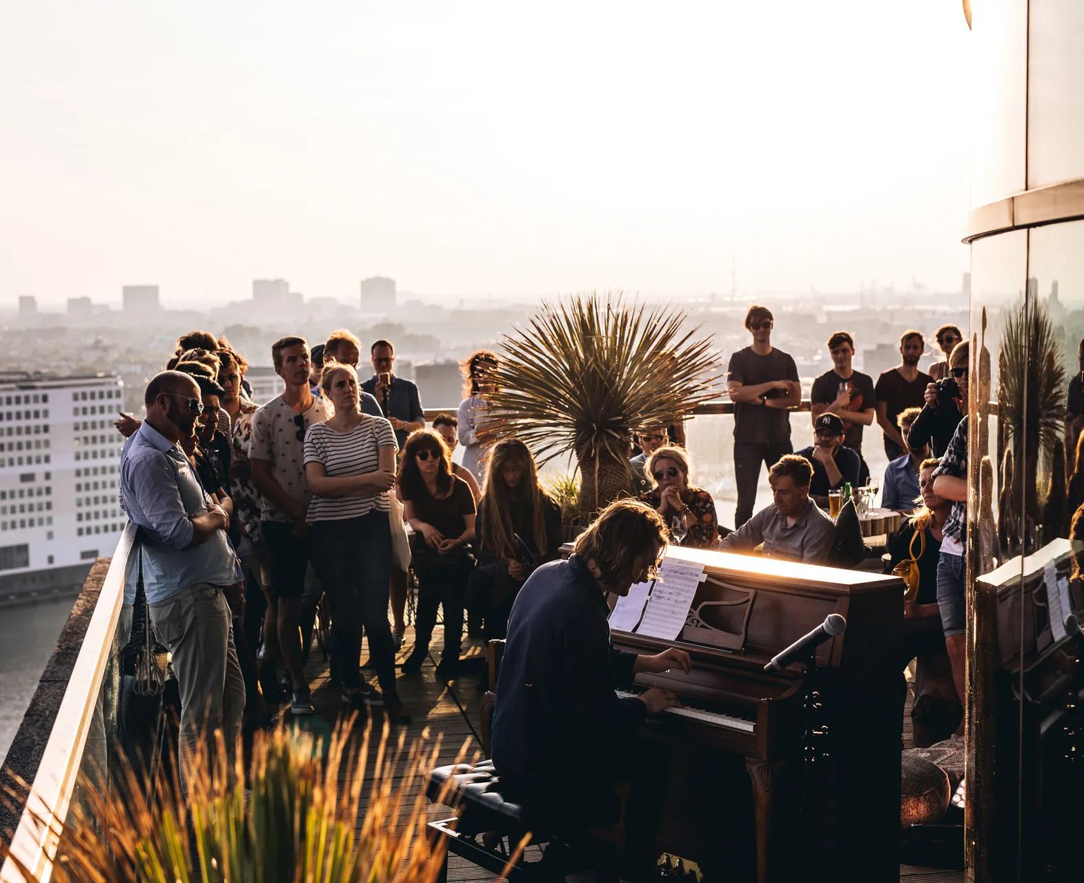 A piano concert on the roof terrace of the A’DAM Tower